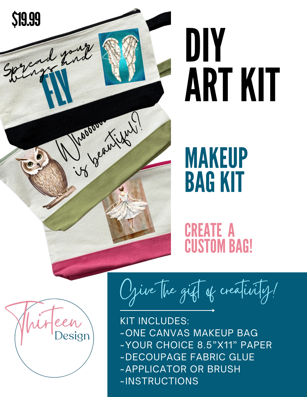 Decoupage Makeup Bag Art Kit