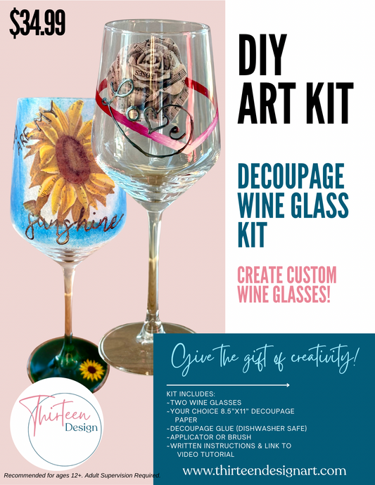 Decoupage Wine Glasses Art Kit